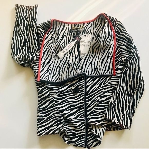 Yoana Baraschi Jackets & Blazers - New Yoana Baraschi Jacket Drape Front Long Sleeves Zebra Size 4